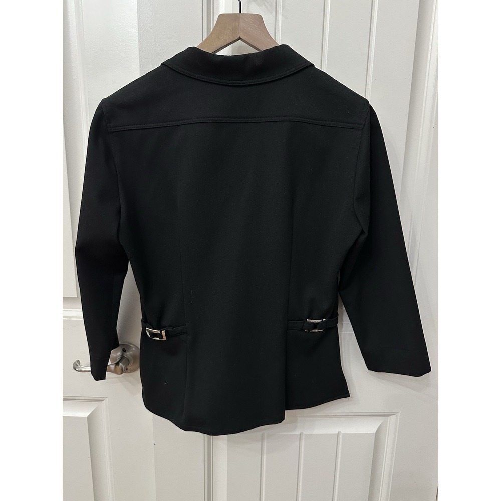 Vertigo Paris Blazer Jacket Size M Black Zip Up Buckle Detail Vintage - Picture 6 of 7
